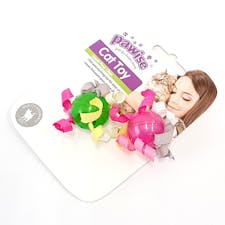 Pawise cat toy balls with ribbons