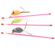 Wand with mouse cat toy
