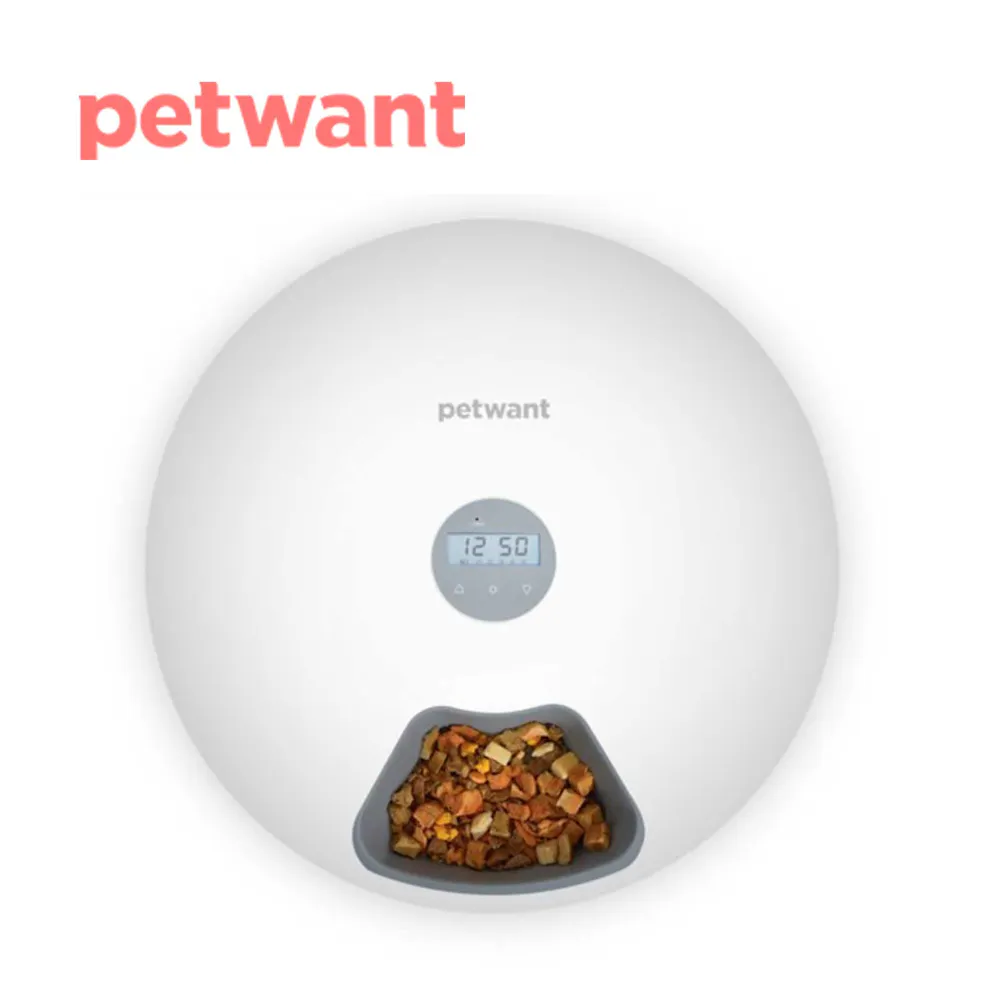 Petwant f6 donuts smart automatic 6 meals pet feeder