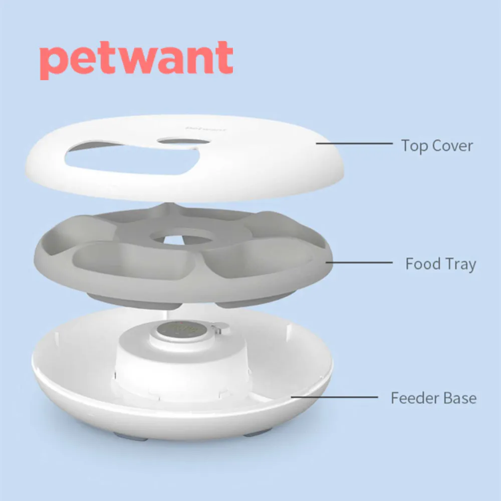 Petwant f6 donuts smart automatic 6 meals pet feeder - image 3