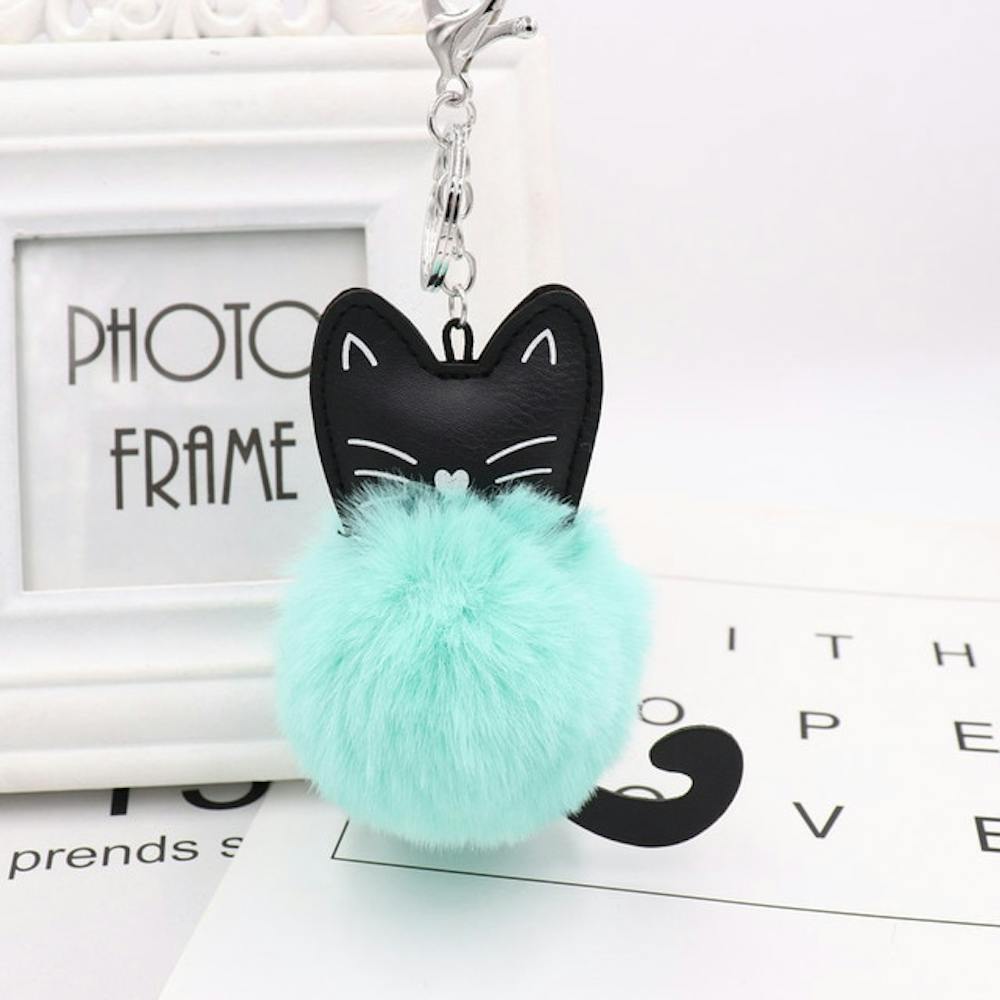 Mishcats pompom cat keychain bag pendant