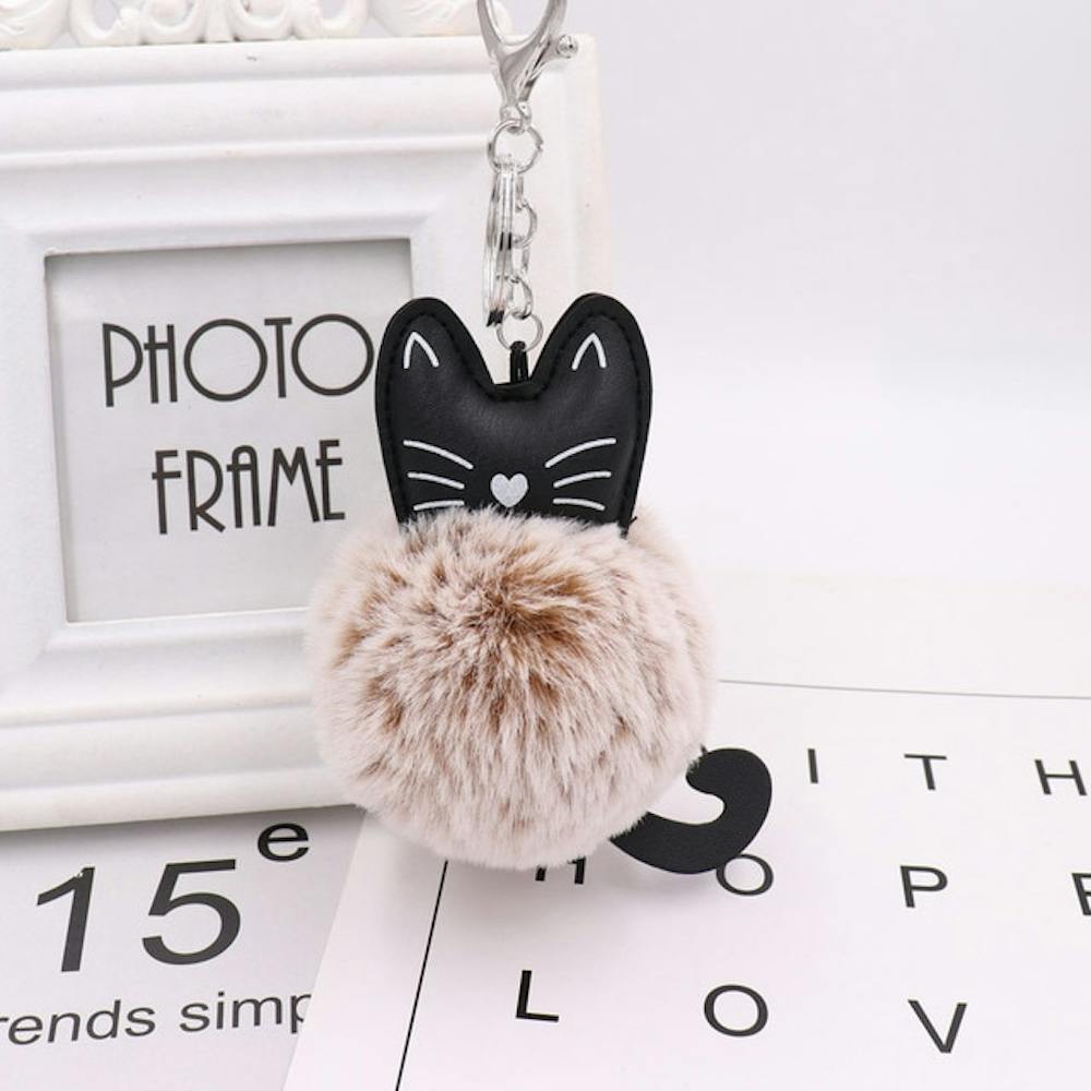 Mishcats pompom cat keychain bag pendant