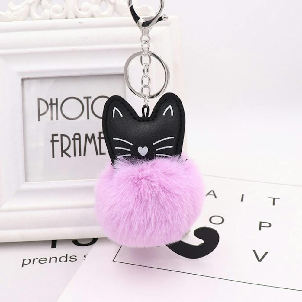 Mishcats pompom cat keychain bag pendant