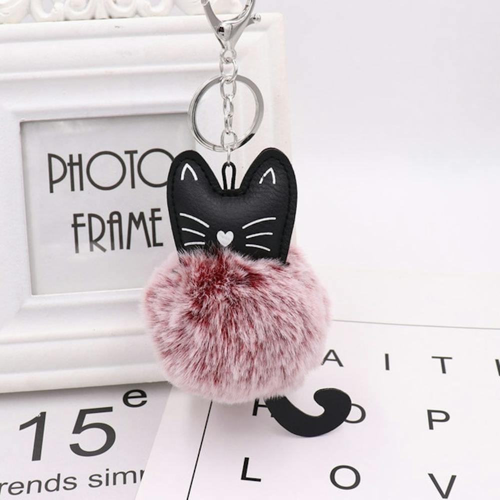 Mishcats pompom cat keychain bag pendant