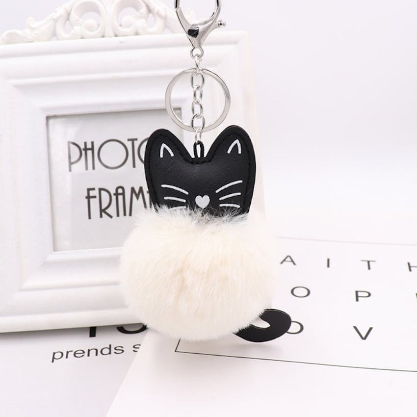 Mishcats PomPom Cat Keychain Bag Pendant