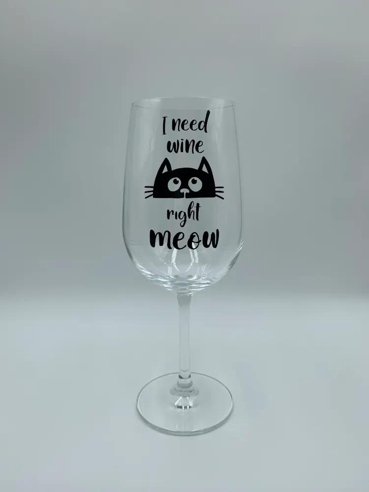 Cat cottage creations wine meow wine glasses