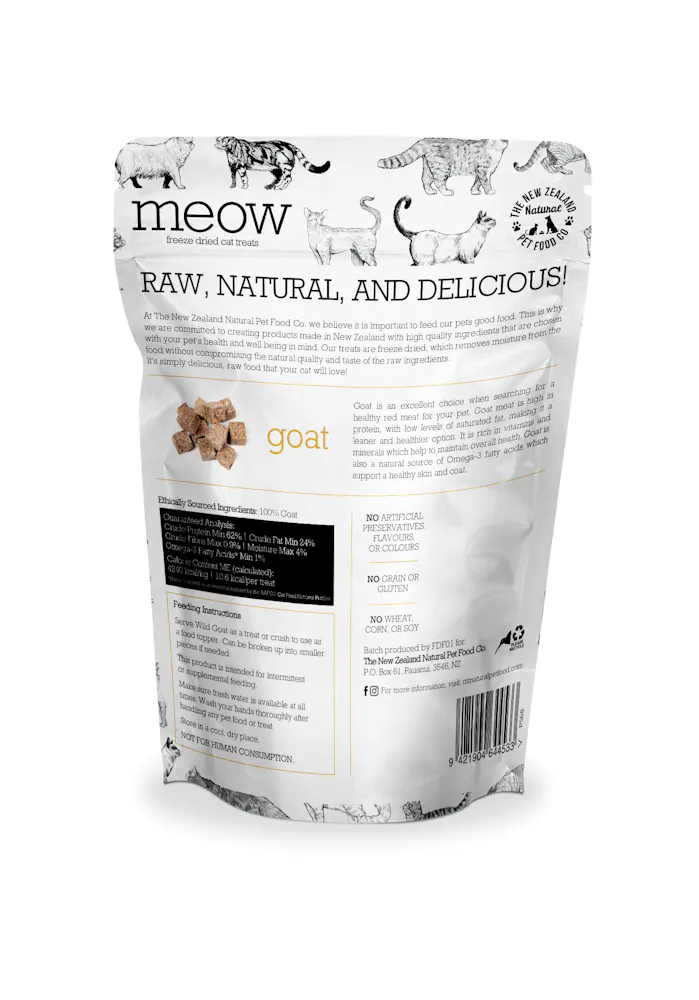 Meow freeze dried cat treat wild goat - image 2