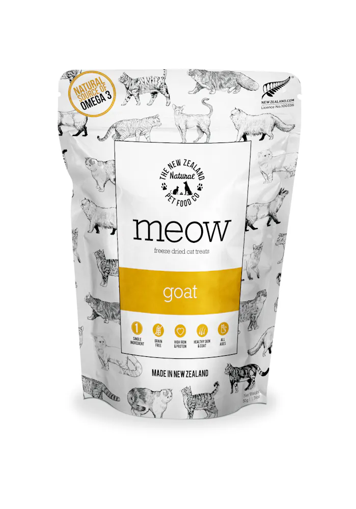 Meow freeze dried cat treat wild goat