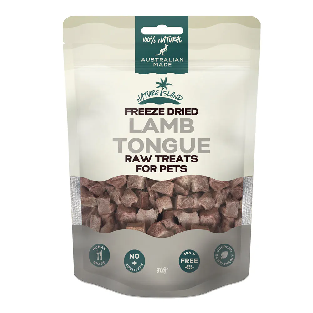 Nature island freeze dried lamb tongue raw treats