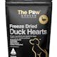 The paw grocer black label freeze dried duck hearts