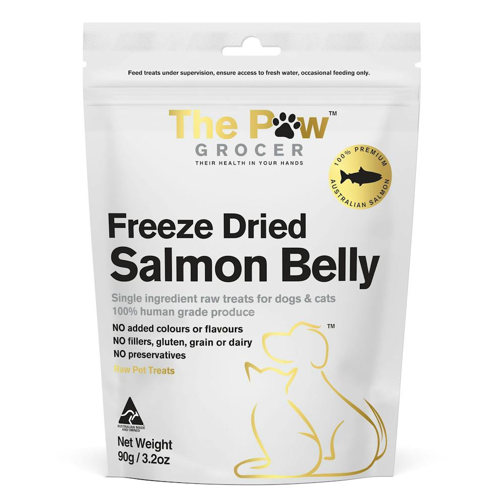 The paw grocer freeze dried salmon belly