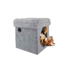 All for paws lam 2 in 1 cat castle - grey