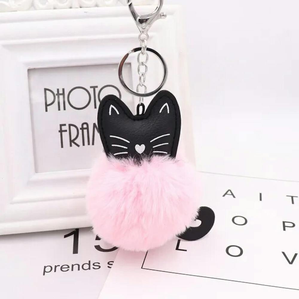 Mishcats pompom cat keychain bag pendant