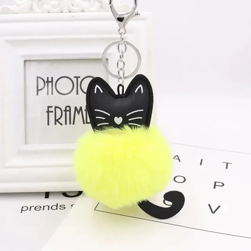 Mishcats PomPom Cat Keychain Bag Pendant