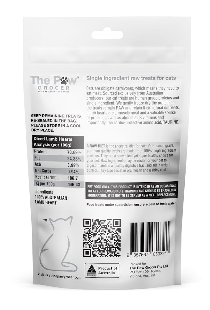 The paw grocer freeze dried diced lamb hearts - image 4