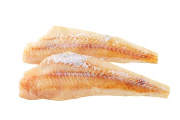 Fresh fish fillets isolated on white