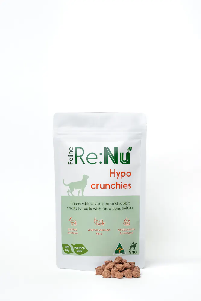 Veterinary nutrition group feline re:nu hypo crunchies