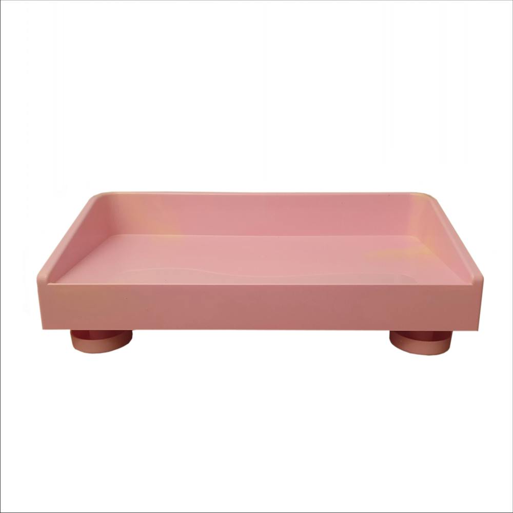 Ants off elvated feeding table in pink and cream colour