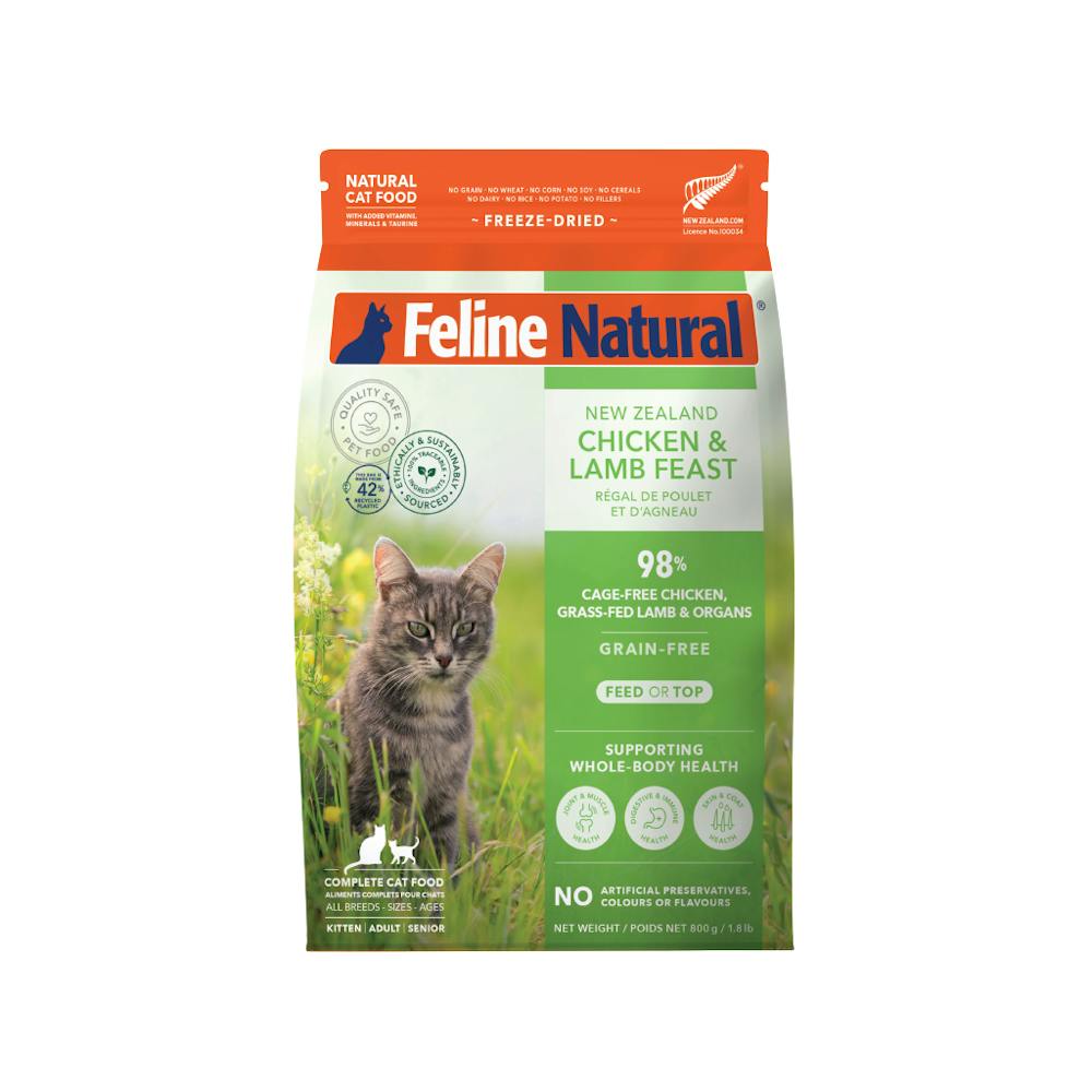 Feline natural freeze-dried chicken & lamb feast 800g