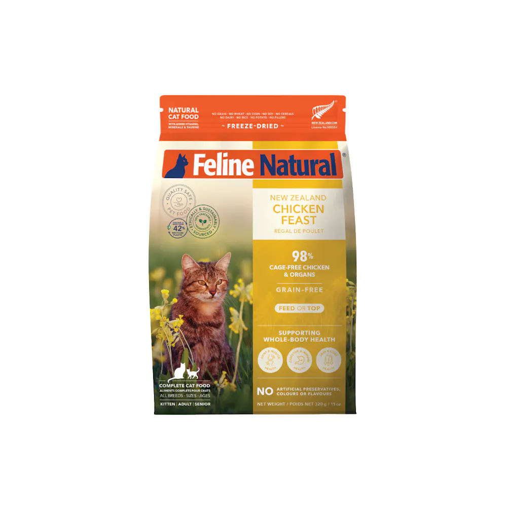 Feline natural freeze-dried chicken feast 320g
