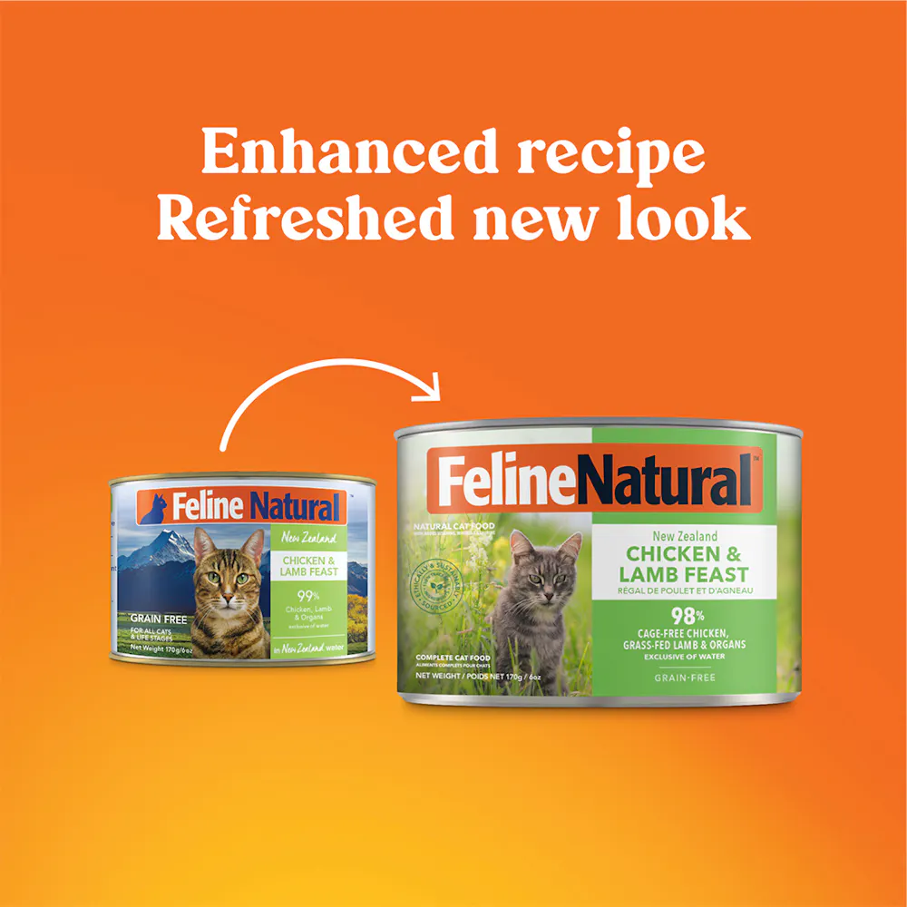 Feline natural chicken and lamb recipe change