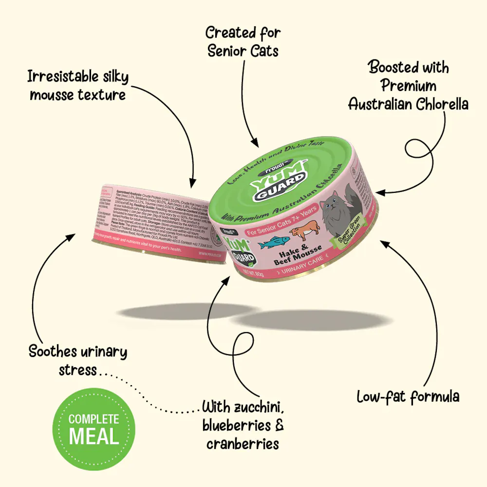 Yumguard hake & beef mousse, urinary care senior wet cat food - image 2