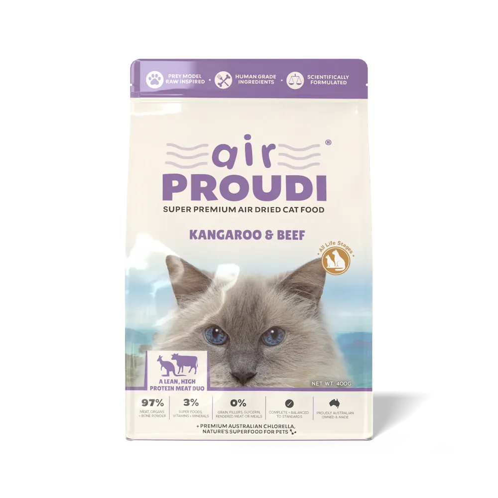 Air proudi kangaroo and beef air dried cat food 400g pack